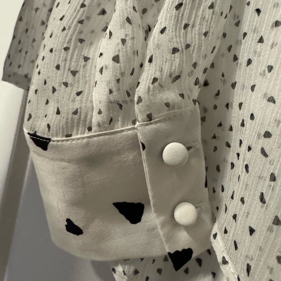 7 for all mankind sheer button up blouse - Picture 4 of 7